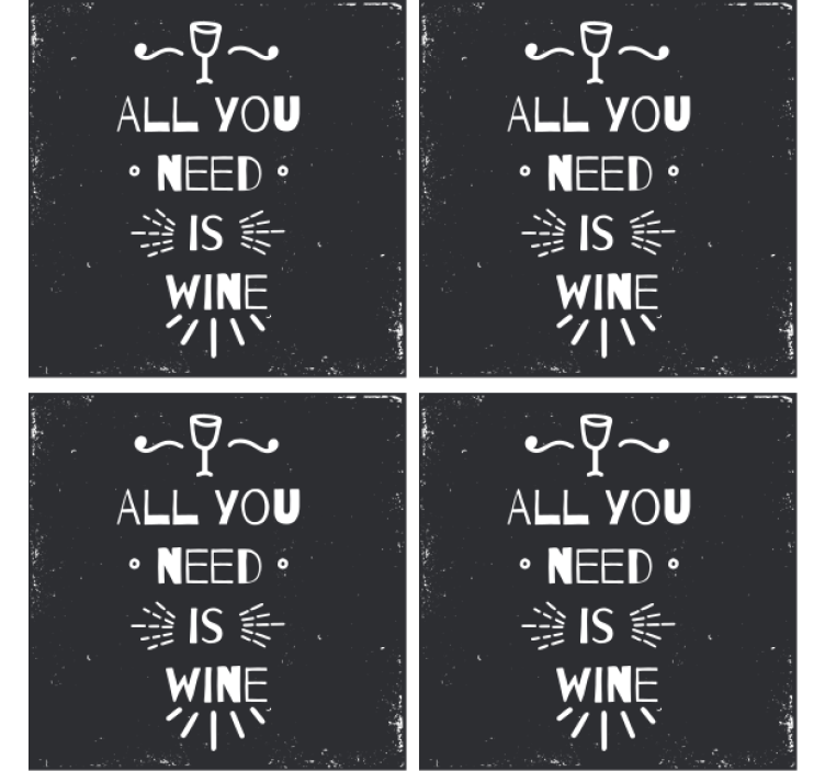 Text coasters for wine lovers' delight - TenStickers