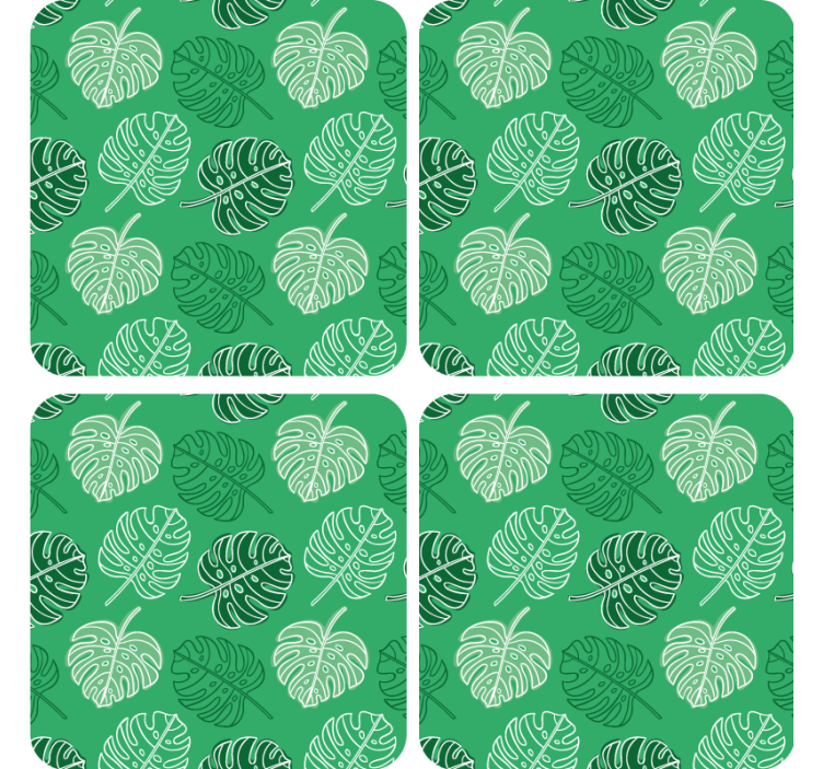 Leafy patterned surface coasters - TenStickers