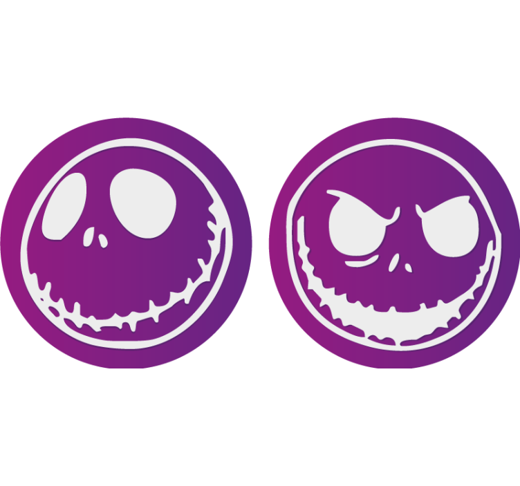 Halloween coasters with skull face designs - TenStickers