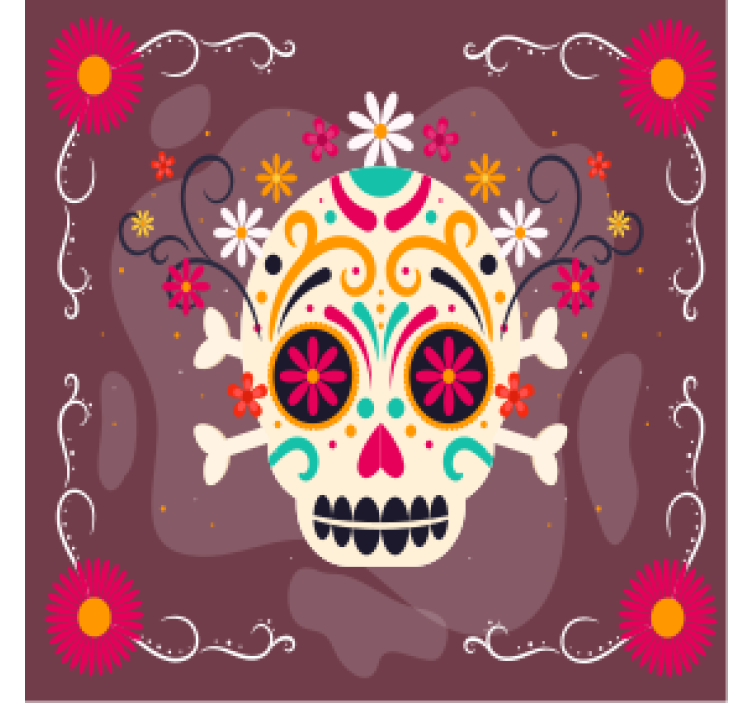 Halloween coasters with colorful skull design - TenStickers