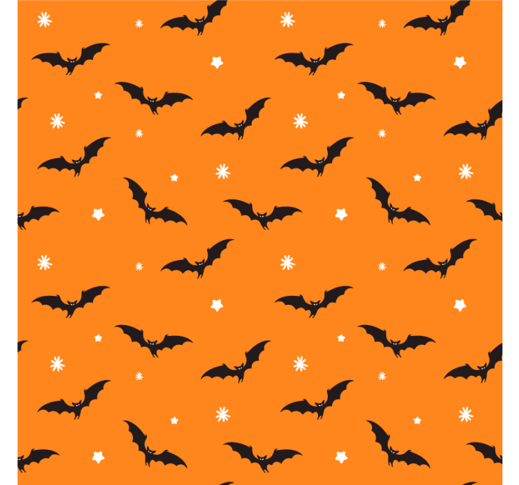 Halloween coasters with bat patterned orange surface - TenStickers