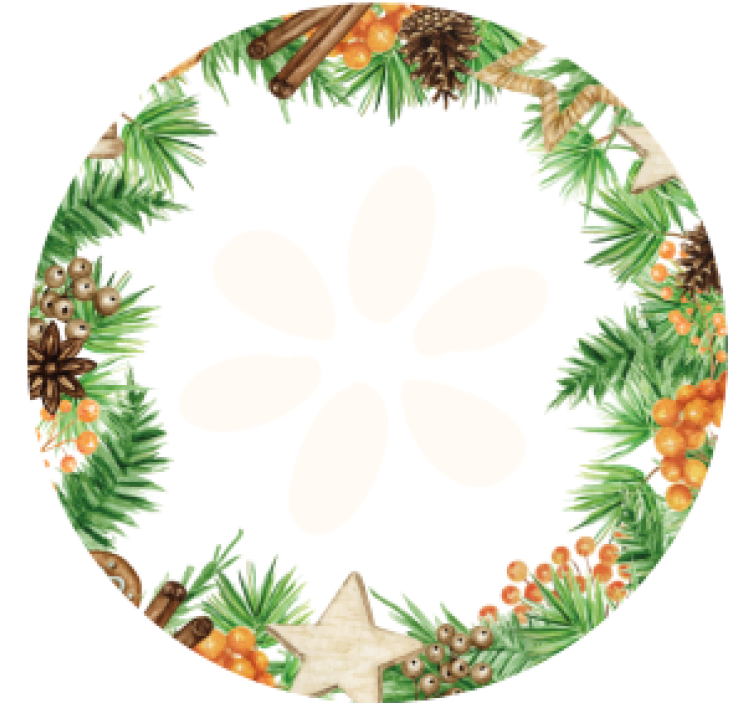 Christmas coasters with festive greenery accents - TenStickers