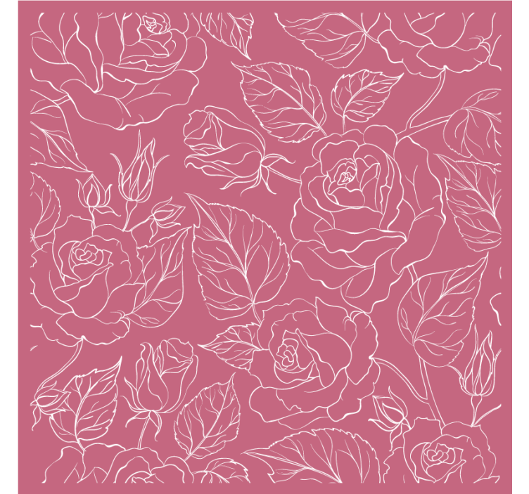 Elegant roses pattern in pink modern coaster - TenStickers