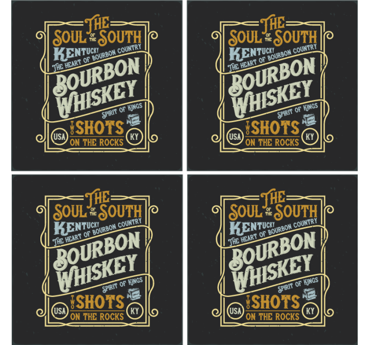 Text coasters bourbon whiskey spirits - TenStickers