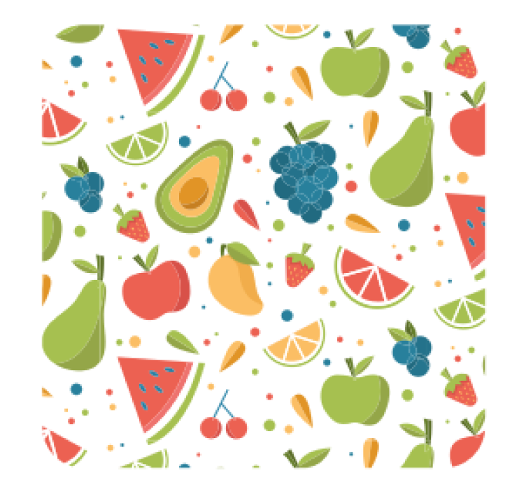 Modern coasters with lively fruit design - TenStickers
