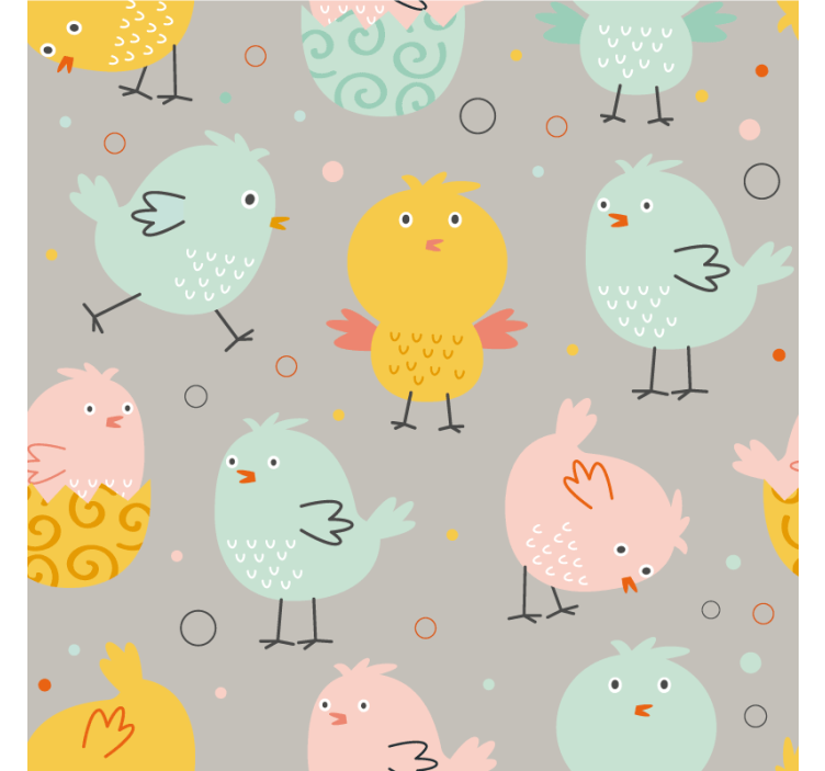 Cute chicken pastel colors modern coaster - TenStickers