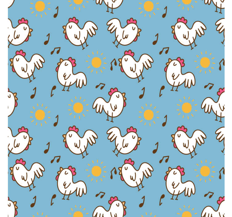 Cartoon chicken seamless pattern modern coaster - TenStickers