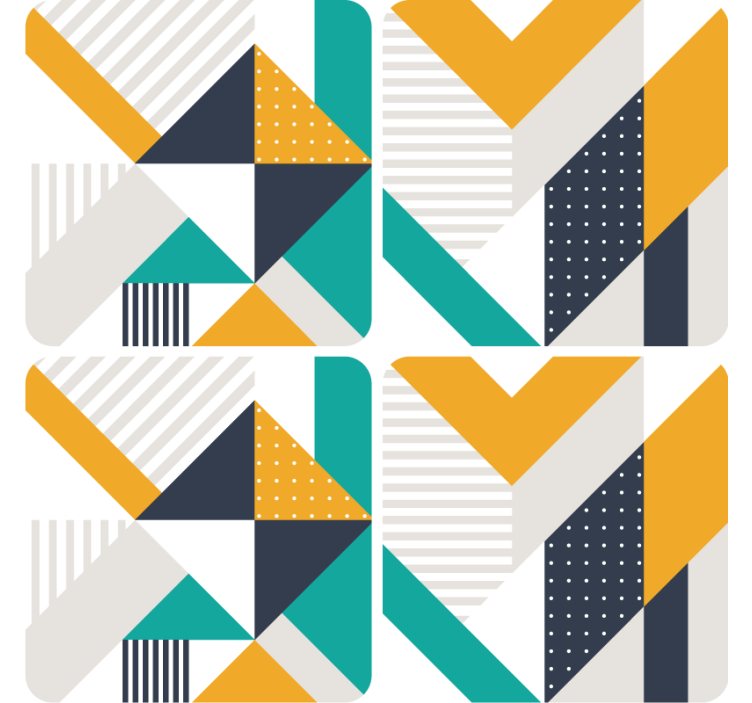 Modern coasters in geometric color block designs - TenStickers