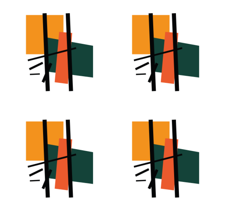 Modern coasters with abstract geometric designs - TenStickers