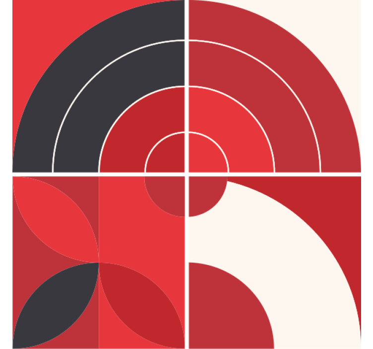 Red geometric art modern coaster - TenStickers