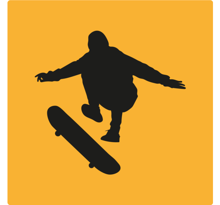 Skate boarder silhouette geek coaster - TenStickers
