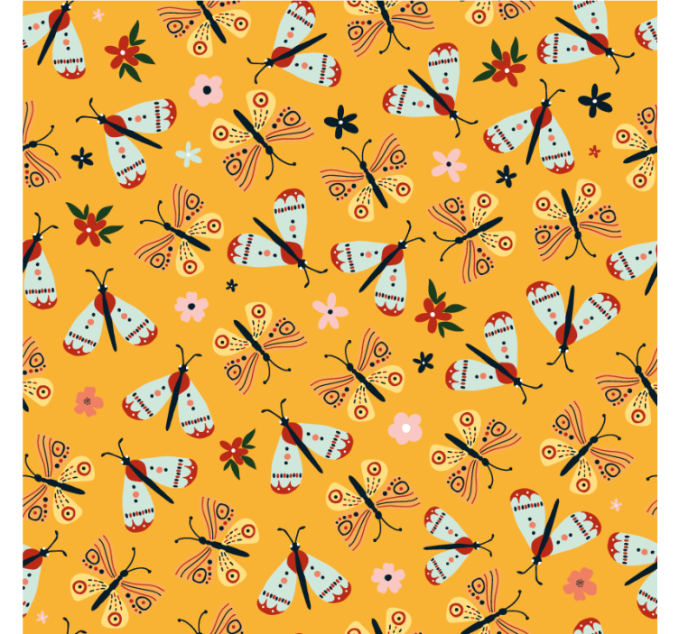 Hand drawn butterflies butterfly coaster - TenStickers