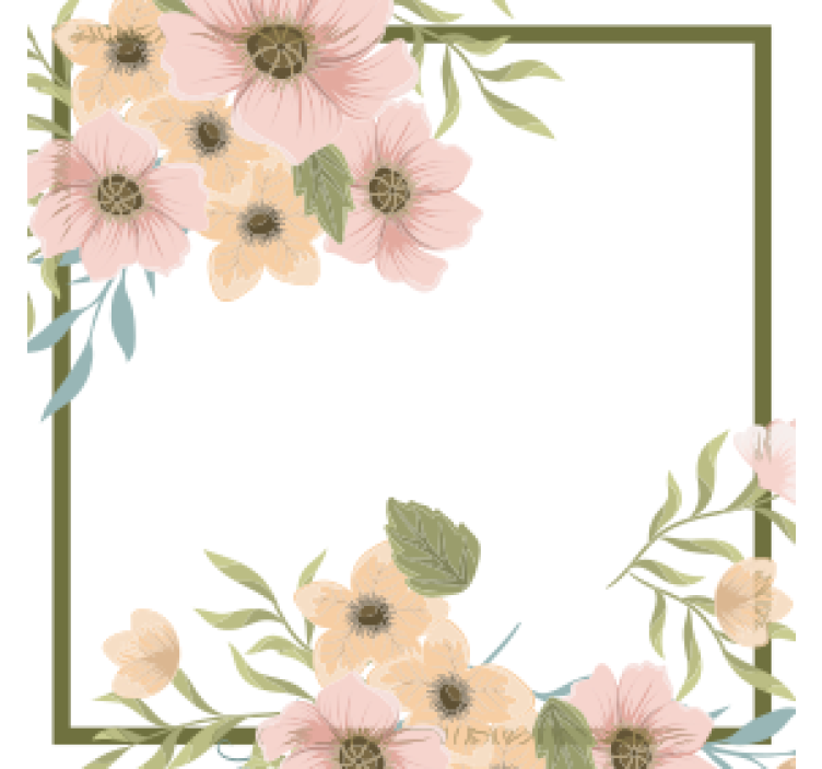 Modern coasters floral border frame design - TenStickers