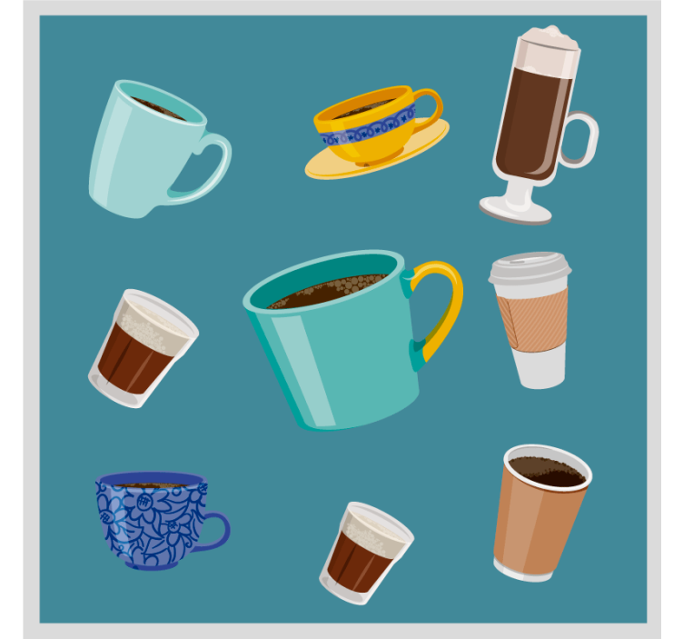 Modern coasters for a range of coffee mugs - TenStickers