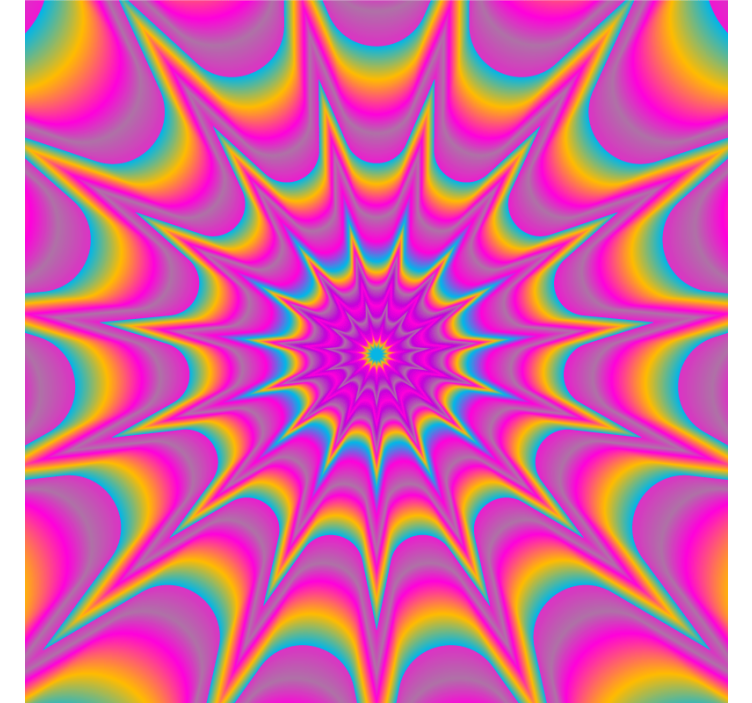 Psychedelic optical retro star vintage coaster - TenStickers