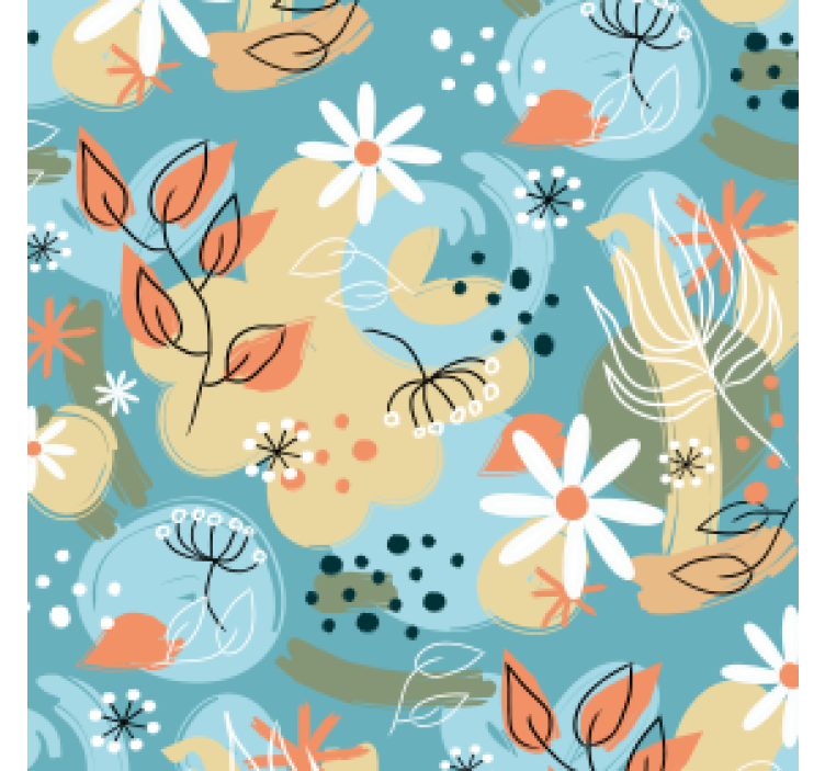Modern coasters floral pattern design - TenStickers
