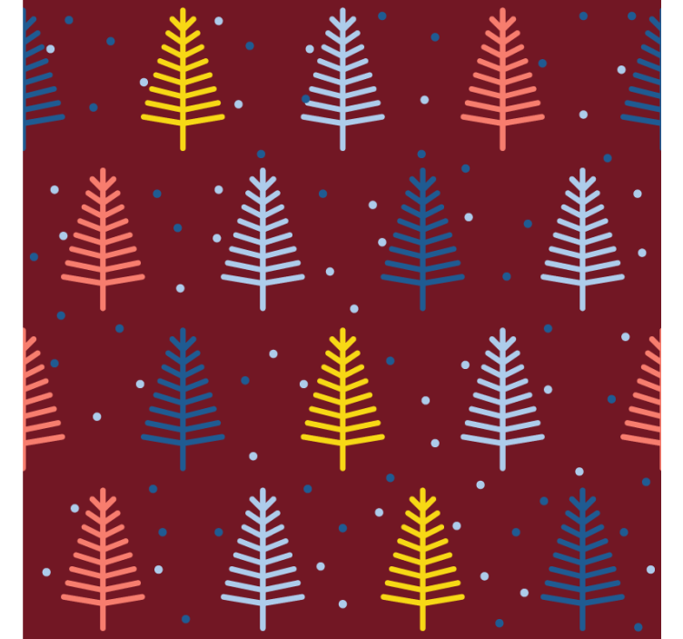 Christmas coasters colorful tree design - TenStickers