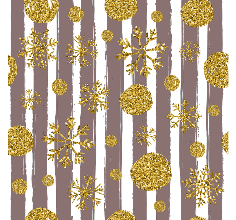 Gold balls and snowflakes christmas coaster - TenStickers