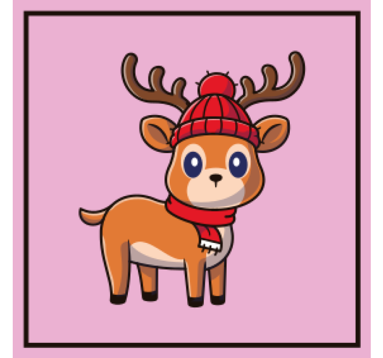 Halloween coasters cute reindeer with scarf - TenStickers