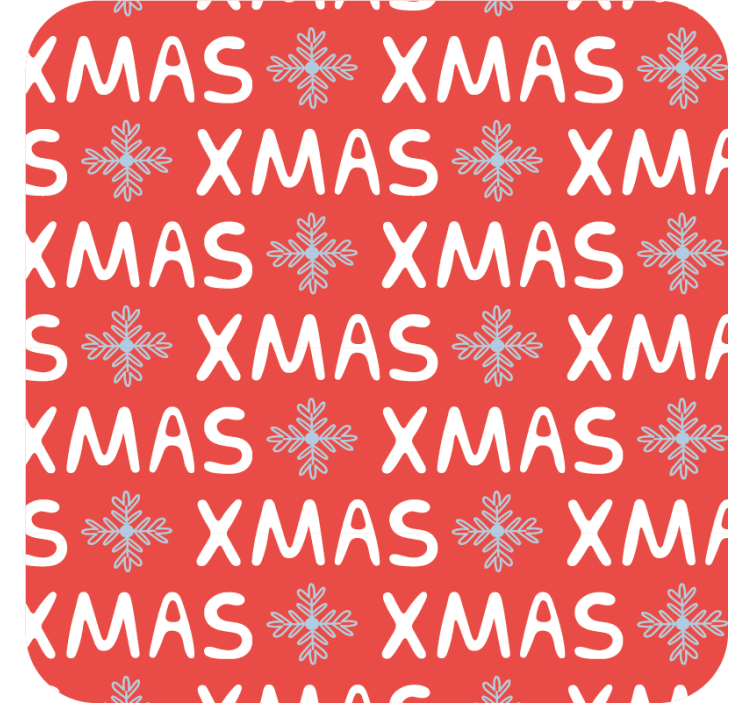 Xmas red pattern christmas coaster - TenStickers