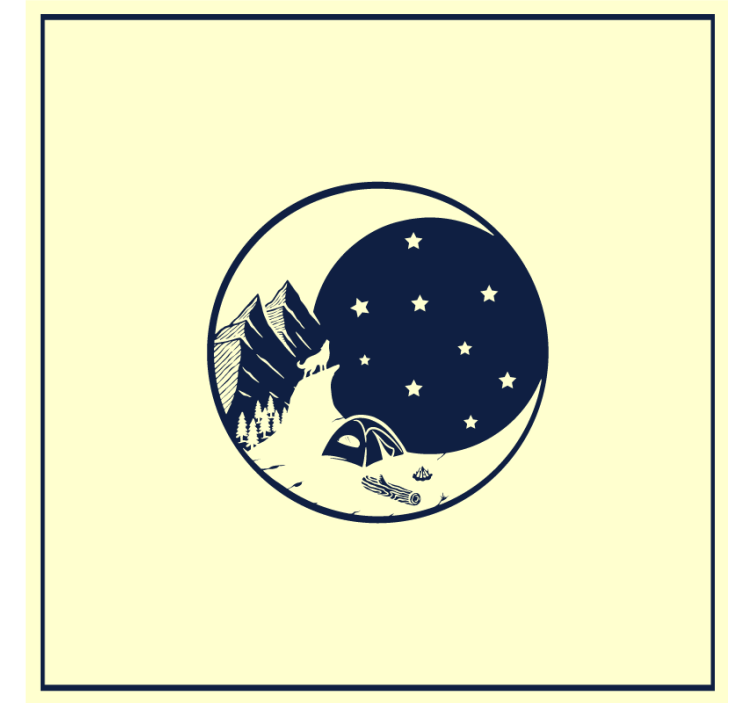 Modern coasters mountain night view - TenStickers