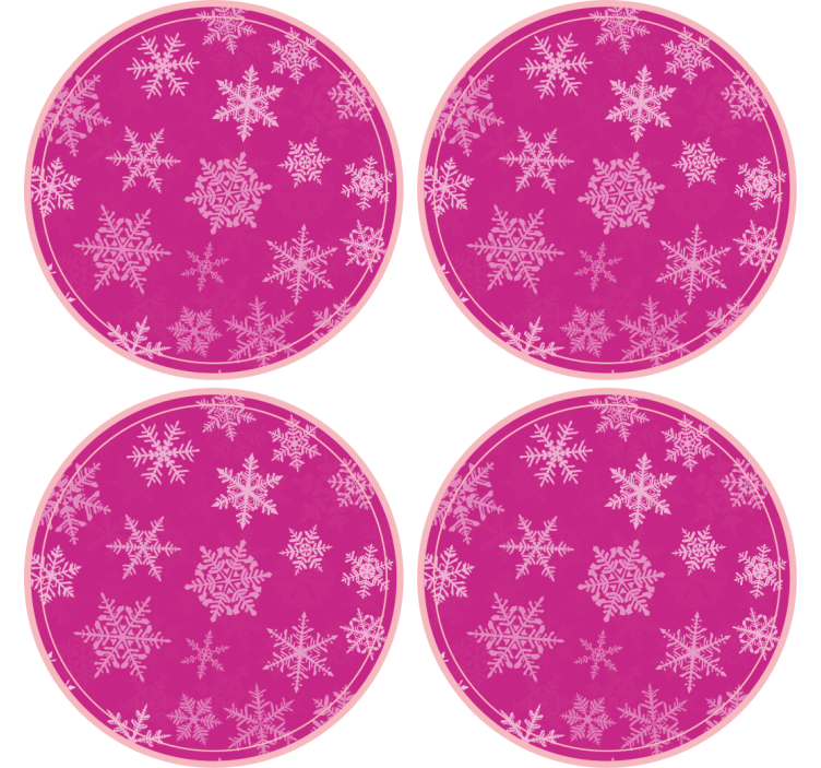 Christmas coasters snowflake patterned circular tray - TenStickers