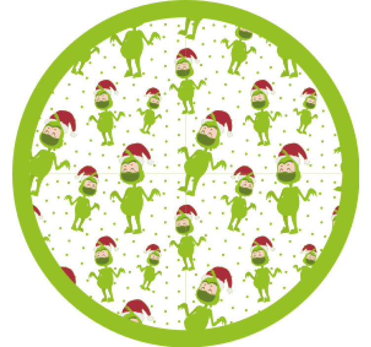 Christmas coasters featuring playful green figures - TenStickers