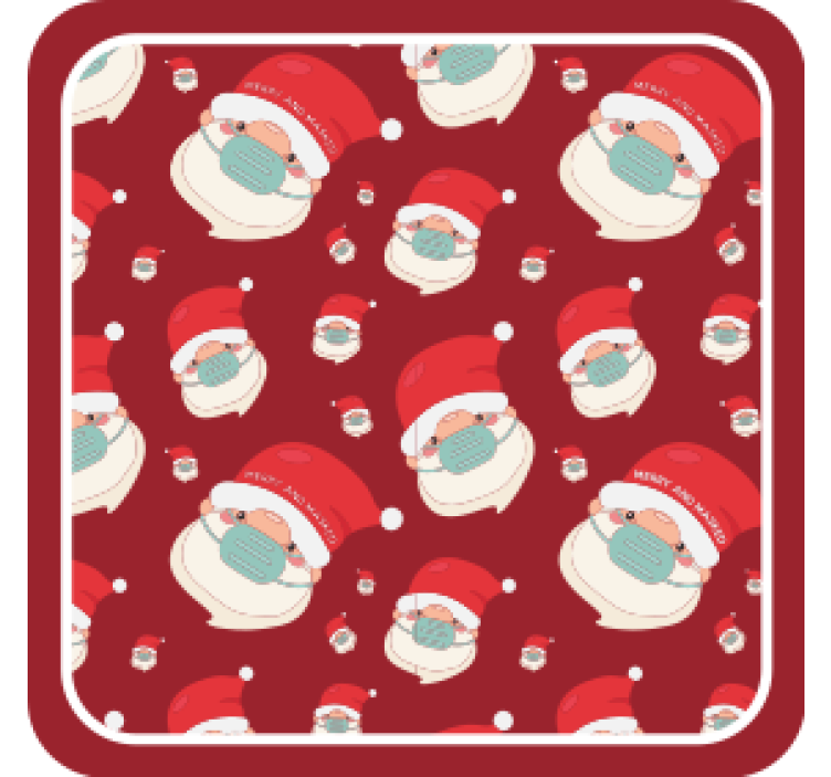 Christmas coasters featuring festive santa figures - TenStickers
