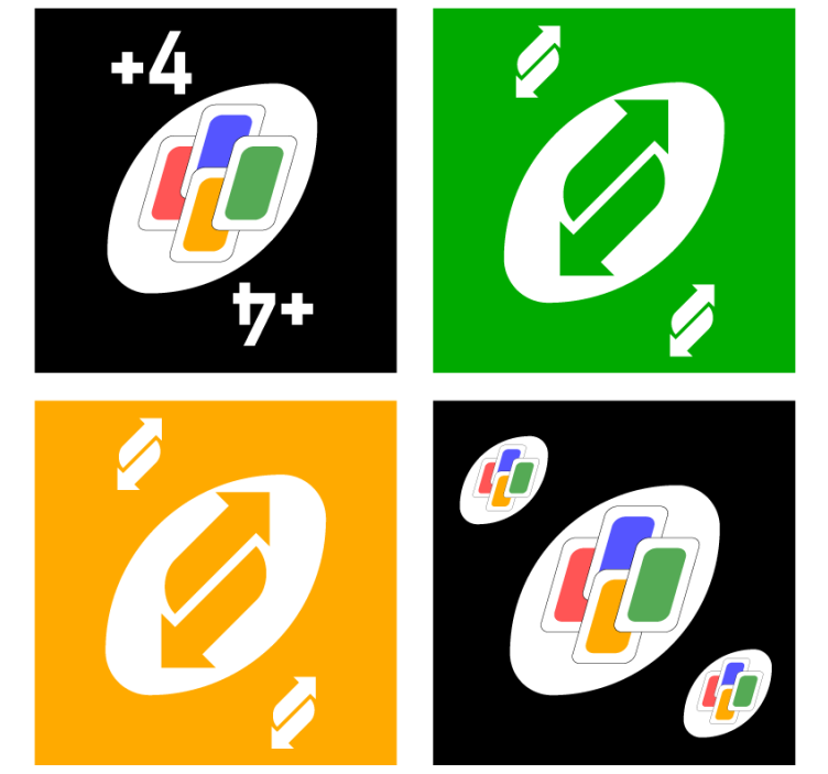 Geek coasters with vibrant card designs - TenStickers