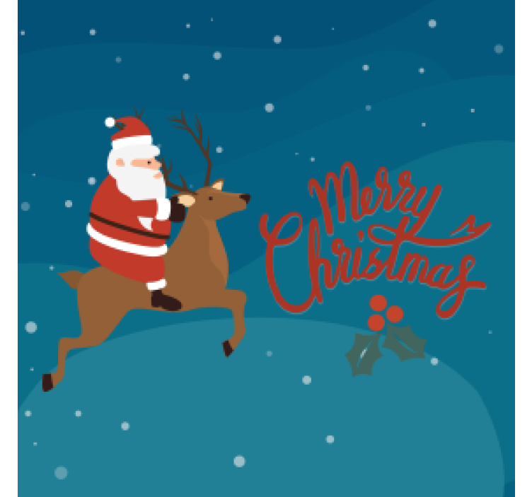 Christmas coasters santa on a reindeer - TenStickers