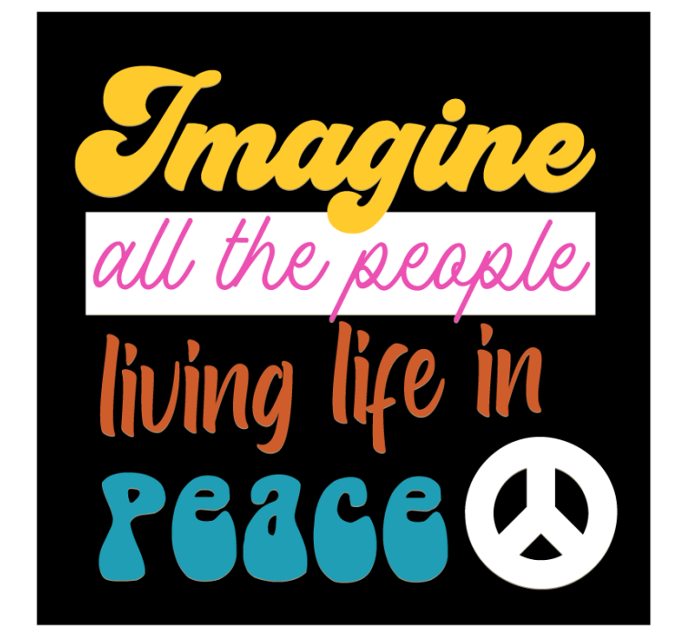 Peace symbol with John Lennon  vintage coaster - TenStickers