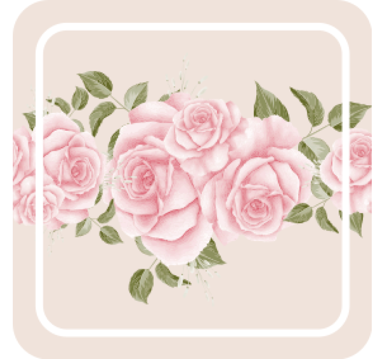 Modern coasters pink floral design - TenStickers