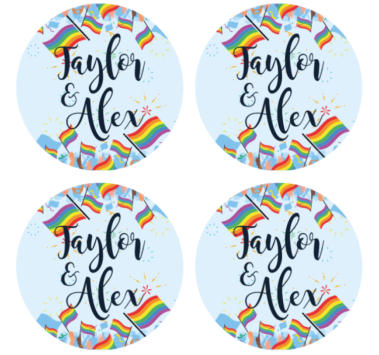 Personalizable Pride Rainbow Flag coasters - TenStickers