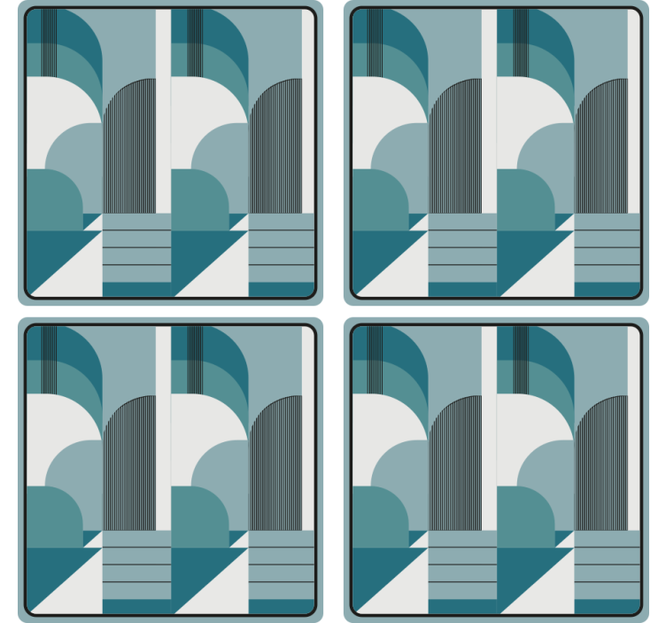 Blue geometric urban design modern coaster - TenStickers