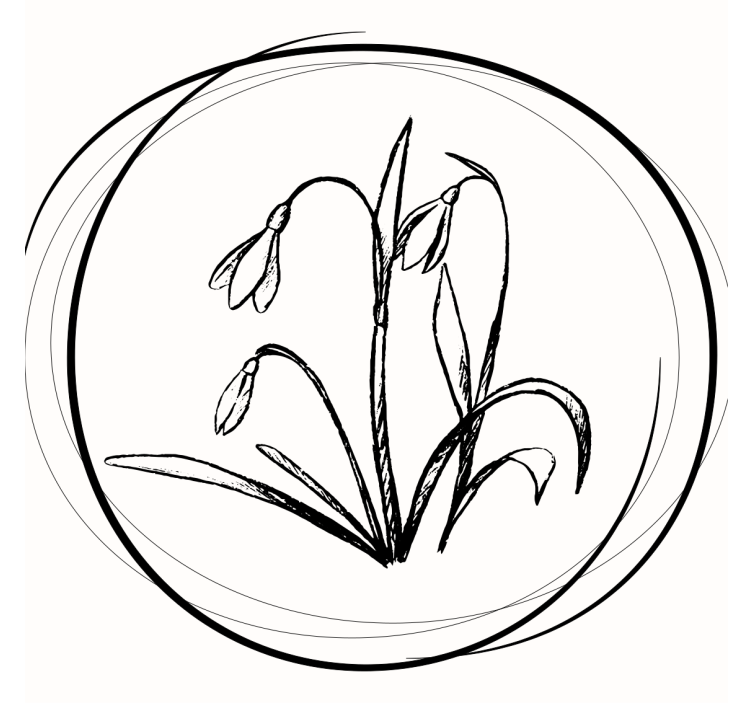 Cute drawing snowdrop  circle more coasters - TenStickers