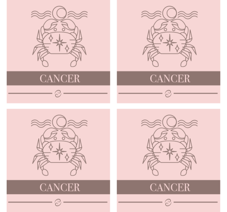Personalizable coasters cancer zodiac symbol - TenStickers