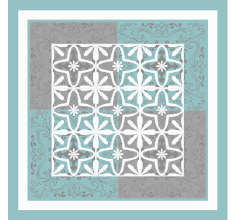 Tile coasters with intricate floral design - TenStickers