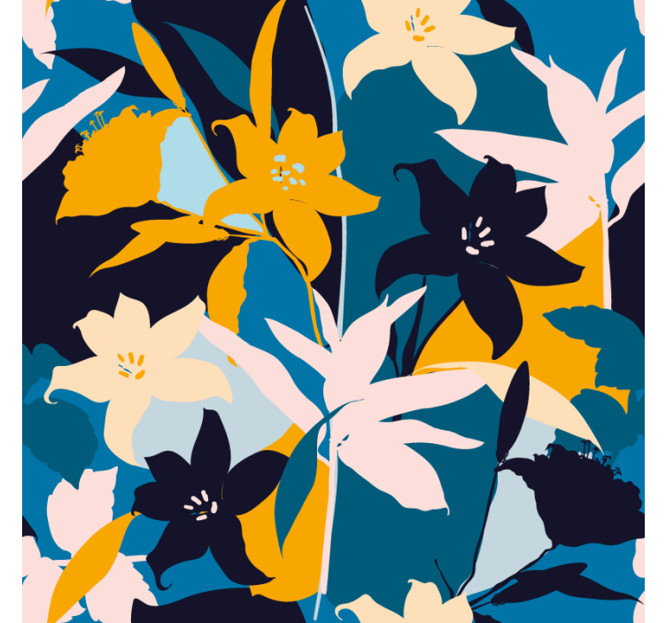 Modern coasters with bright floral design - TenStickers