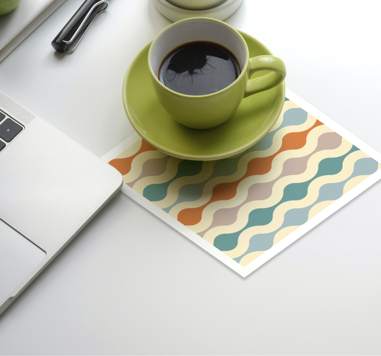 Wavy multicolour pattern vintage coasters - TenStickers