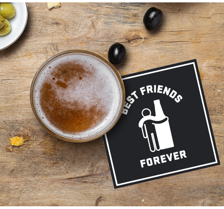 Best friend forever person and beer mats - TenStickers