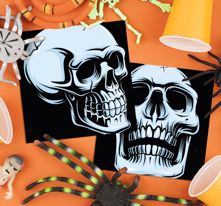 Big skull coaster halloween - TenStickers