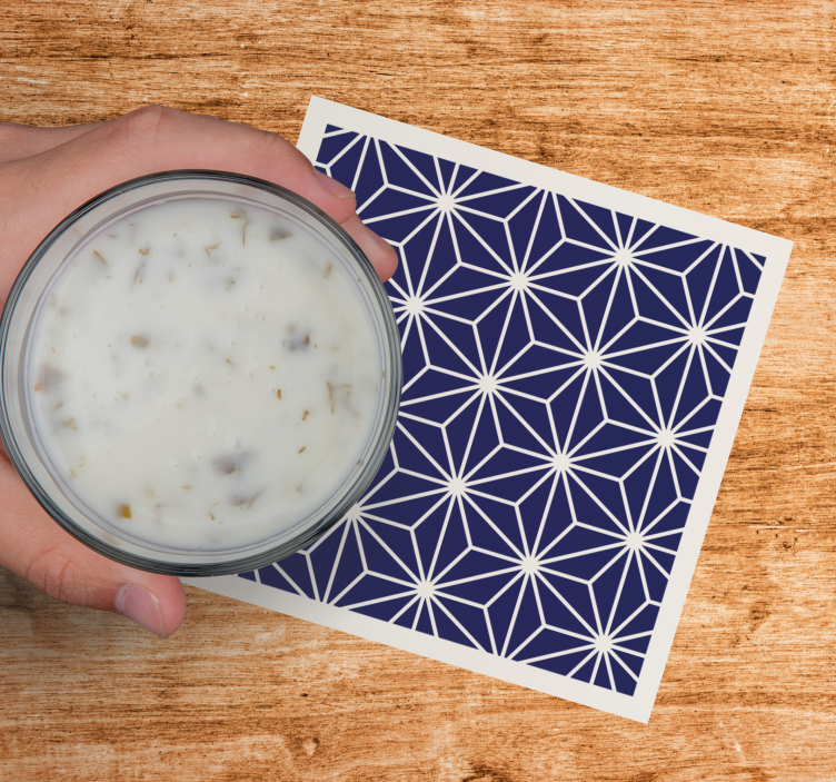 Blue Japanese pattern  vintage coaster - TenStickers