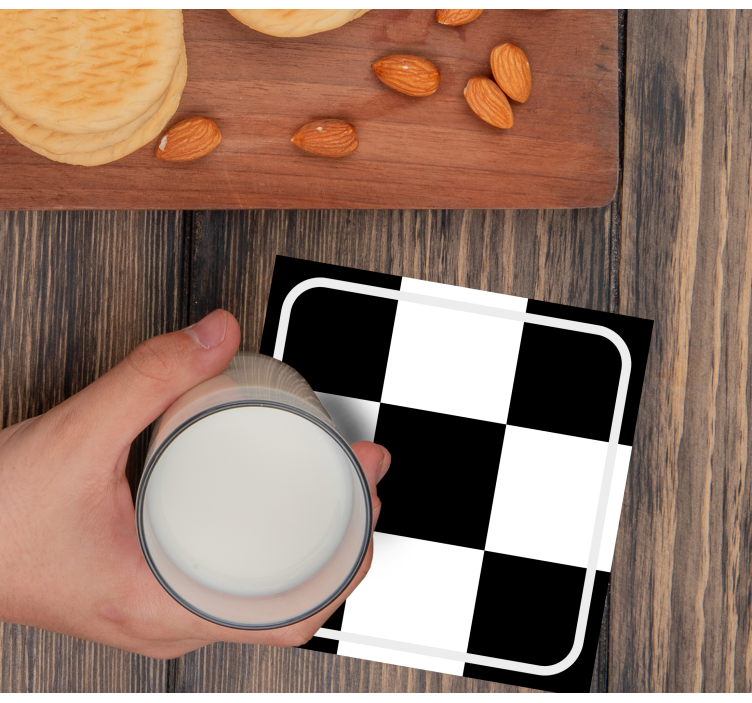 Chess board tile drink coaster - TenStickers