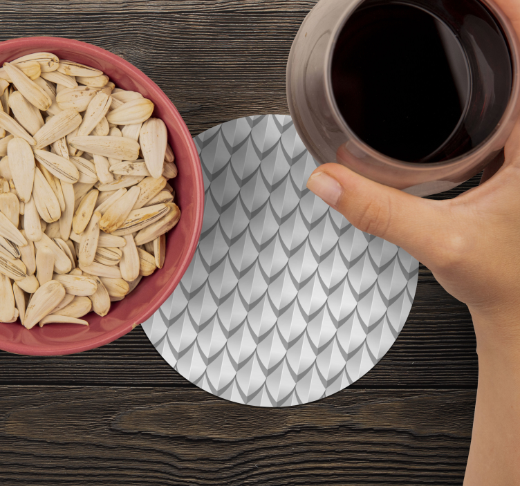 Circular gray dragon pattern texture coaster - TenStickers