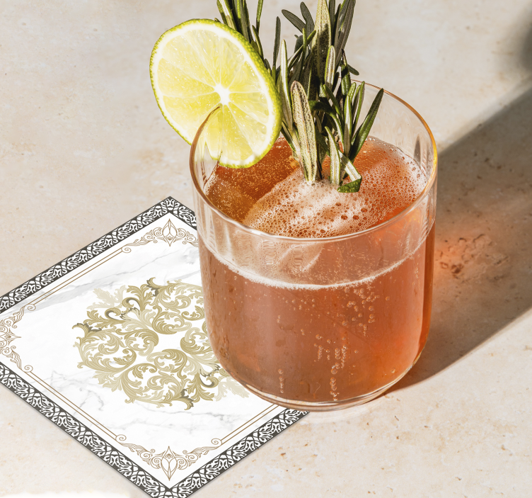 Elegant golden baroque coasters - TenStickers