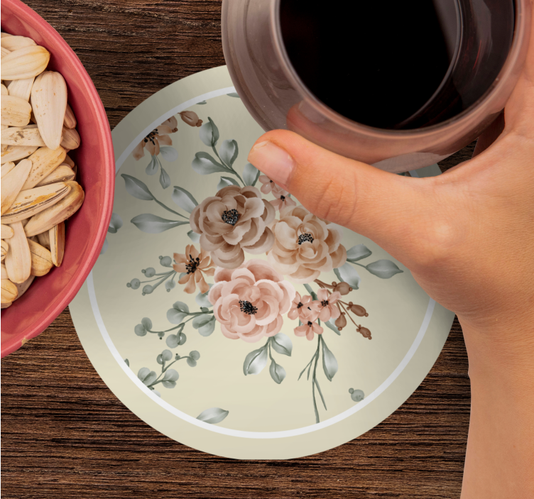 Floral Elegance Pattern vintage coasters - TenStickers