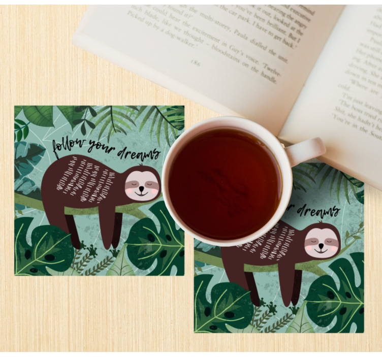 Follow your dreams sloth more coasters - TenStickers