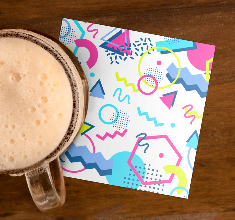 Geometric Memphis style modern coaster - TenStickers