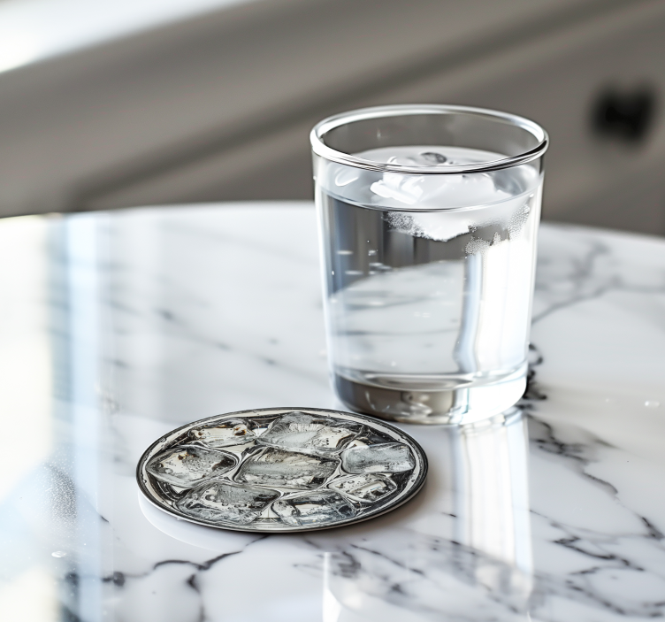 Glass of water with ice design coaster - TenStickers