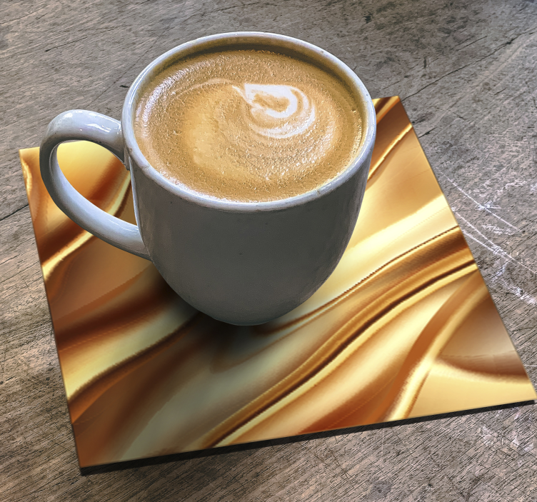 Golden metal effect drink coaster - TenStickers